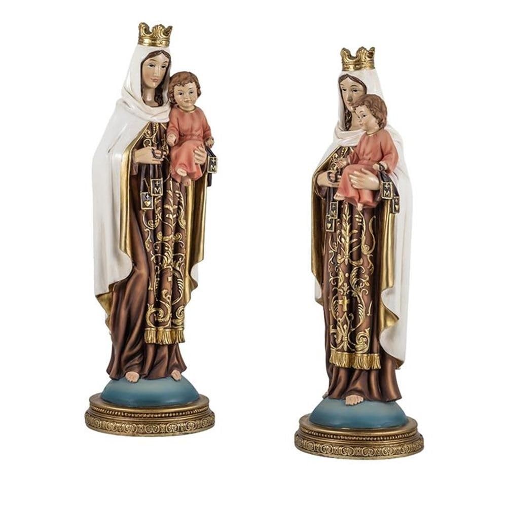 Virgen del Carmen Figura Religiosa 30 cm. patrona de los Marineros Imagen Resina peana