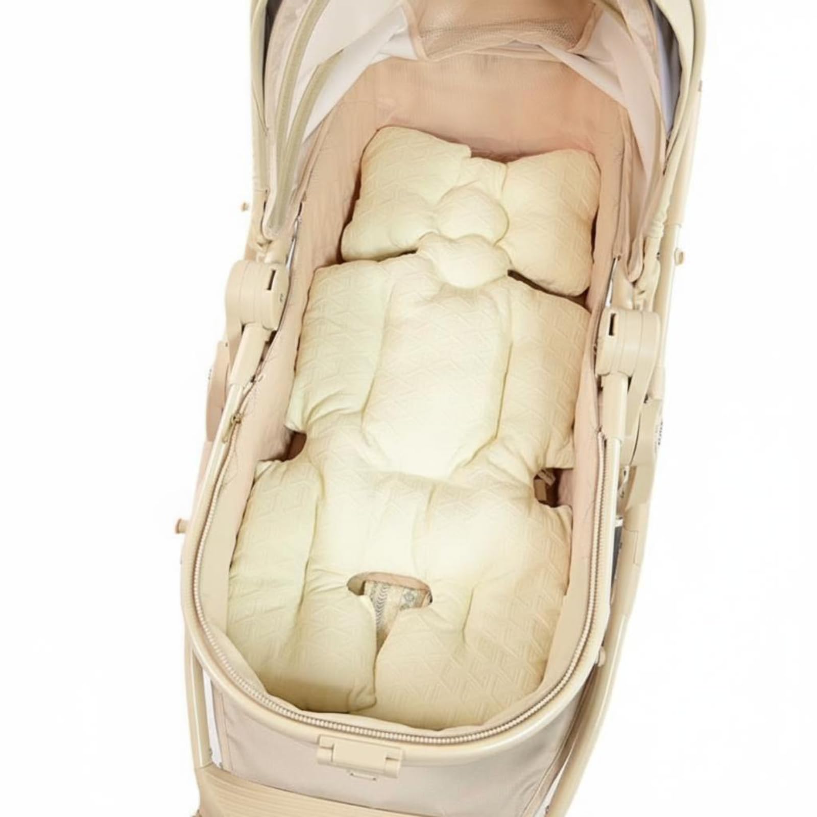 Coussin de Poussette Bébé Coussin de Siège Tapis d'Appui Oreiller Intégré Coton Confortable Rembourré Appui pour l' Rampement et l'Assise Adapté aux, Blanc