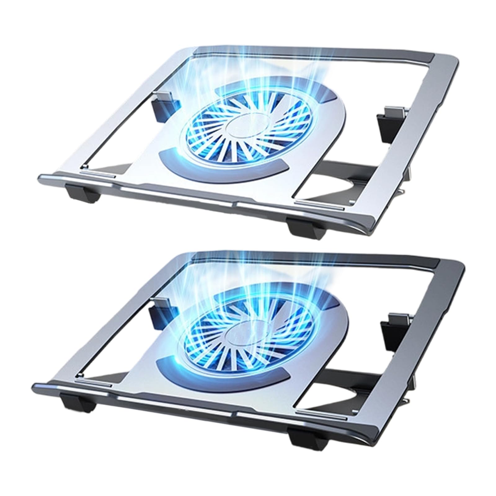Generico Supporto Portatile Pieghevole per Laptop con Ventola Raffreddamento silenziosa e 5 regolazioni in Altezza per Supporto Laptop in Alluminio per Notebook da 17 Pollici
