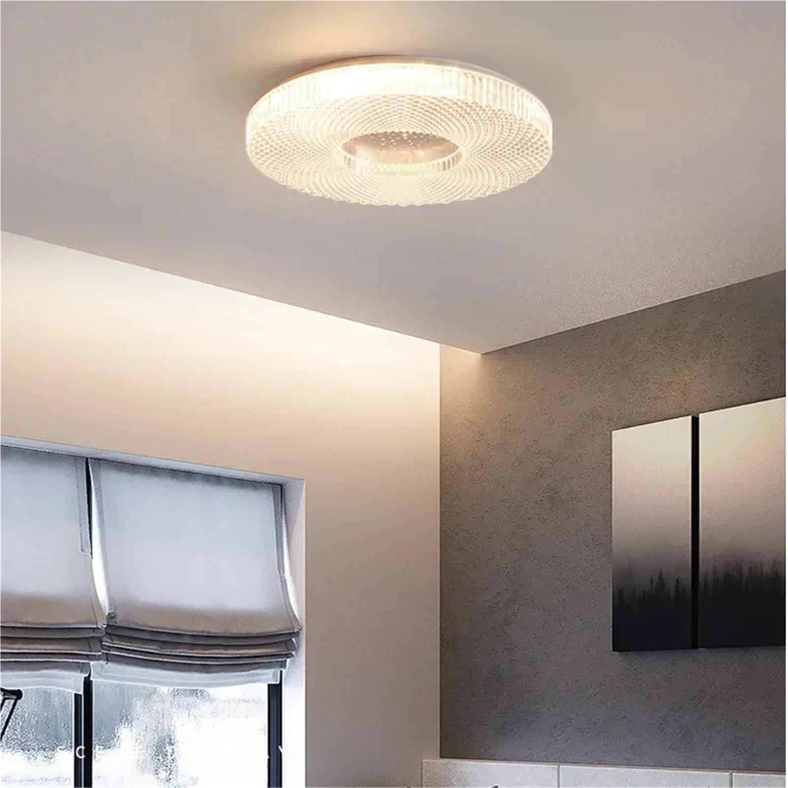 Plafoniera Circolare Moderna in Acrilico per Camera da Letto, Soggiorno, Balcone, corridoio, apparecchio di Illuminazione a LED Rotondo di Lusso, Spazio