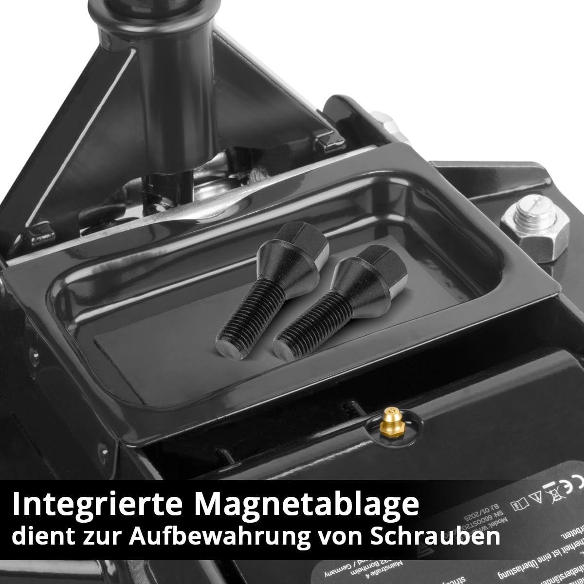 STAHLWERK Hydraulischer Wagenheber mit 3 t Tragkraft – extra flach, 73-500 mm Hubbereich, gummierte Rollen, Doppelhubkolben, Rangierwagenheber, Hydraulik-Wagenheber, schwarzer Autoheber (WHB-73 ST)