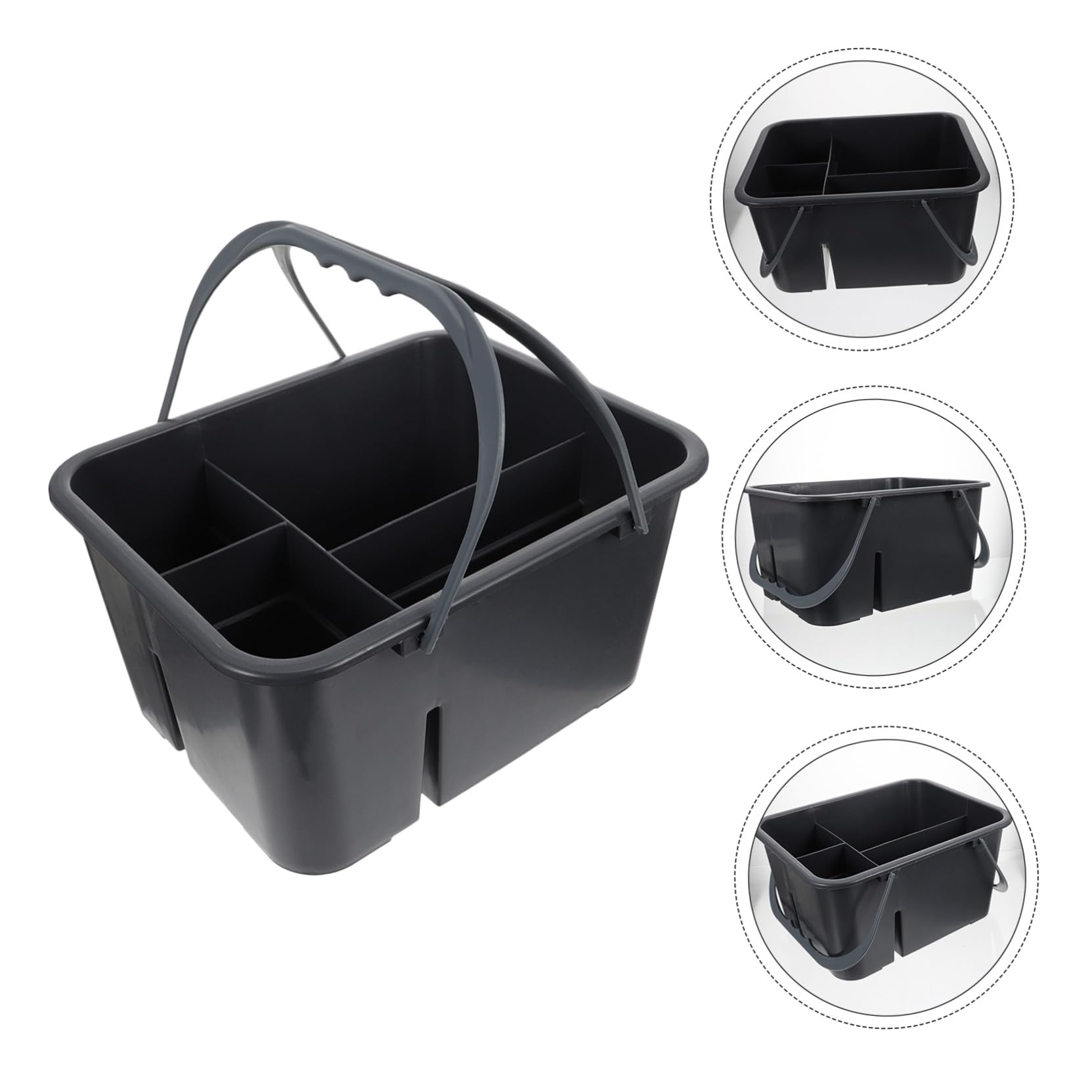 POPETPOP Panier pour Organisation à 4 Compartiments de Rangement en Plastique Poignée Portable et Rangement pour Salle de Bain des Accessoires