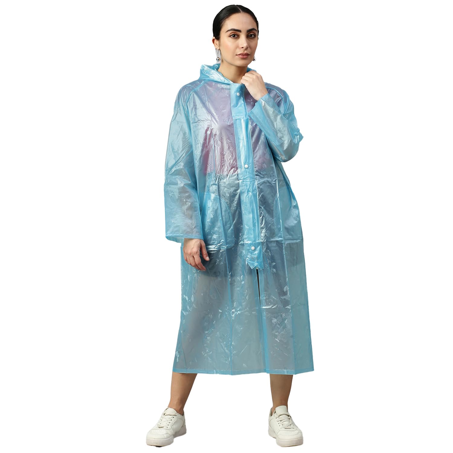 Viva Rainwear Transparent White PVC Raincoat for Men – Long Sleeves with Hooded Jacket, Pant & Bag | XXL Size-image-6