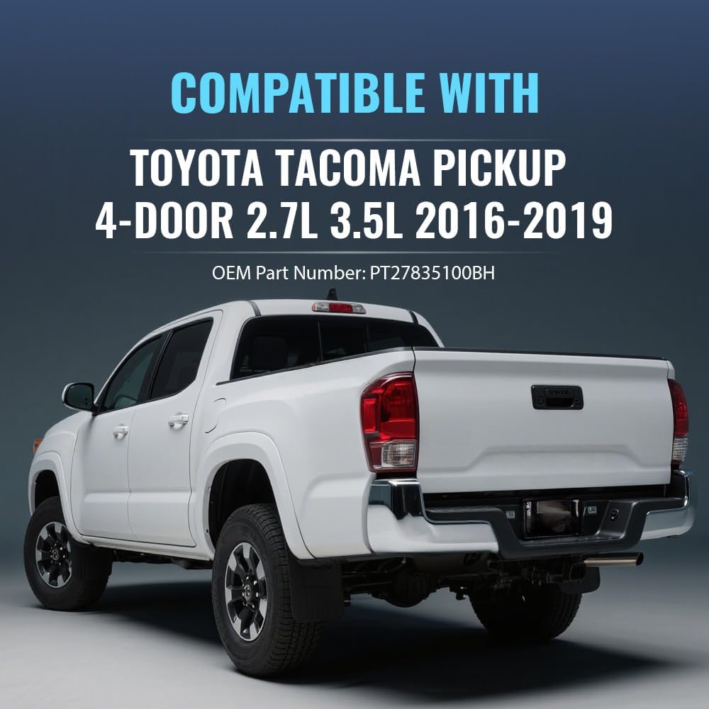 Front Header Deck Rail Compatible with 2016-2019 Toyota Tacoma Truck Bed Accessories 53.74" Length Black Plastric Replace PT278-35100-BH