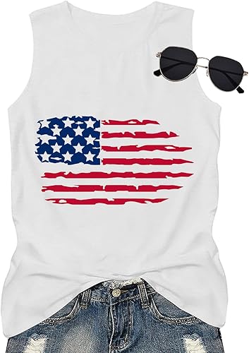 Patriotic Tank Tops for Women 4th of July Tops Red White and Blue Tanks American