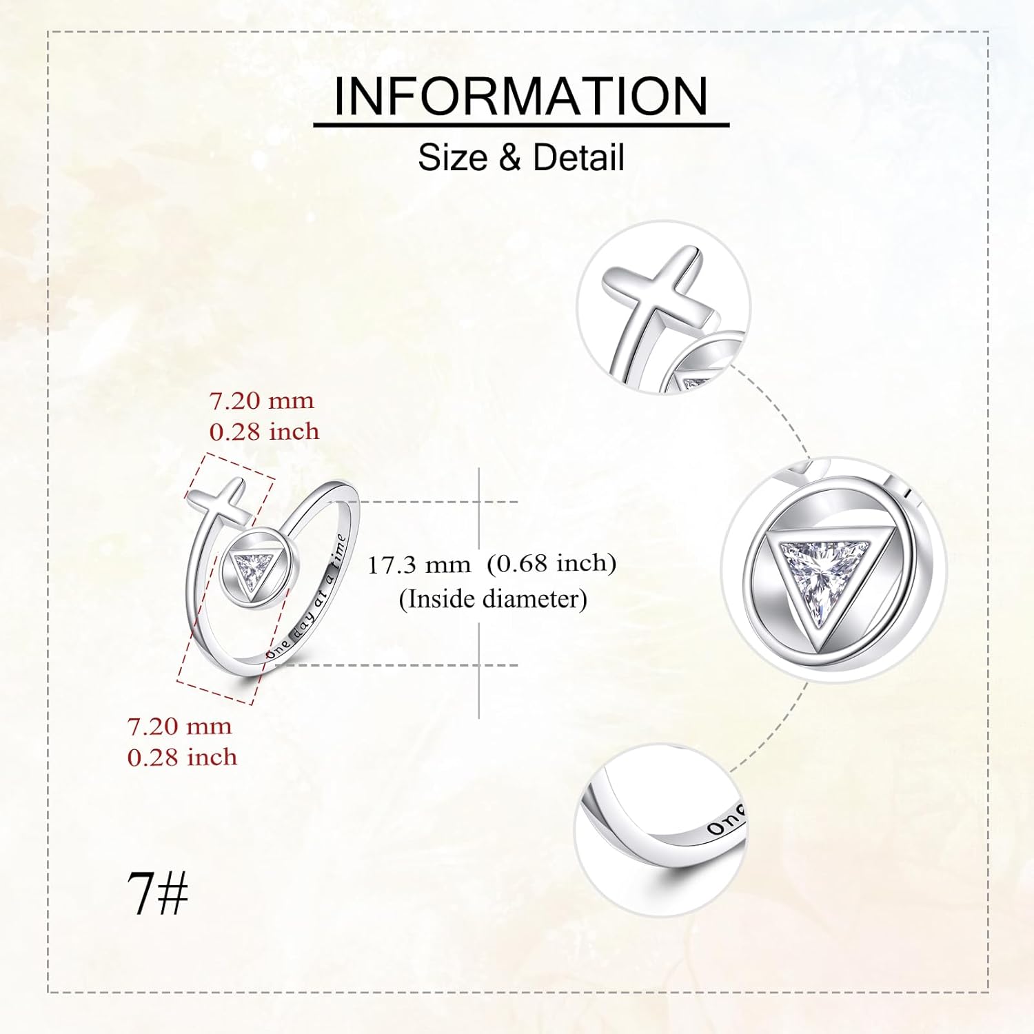 Cross Faith Ring for Women Sterling Silver Mastard Purity Ring for Women - Image 5