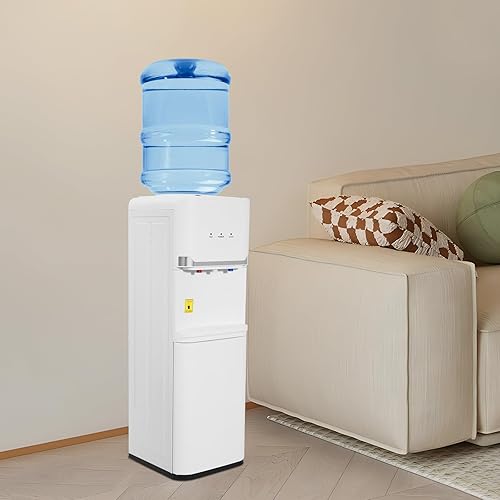 Miniatura 9 de Dispensador de agua de carga superior, enfriador de agua fría y caliente, 3 ajustes de temperatura, bloqueo de seguridad para niños, dispensador de