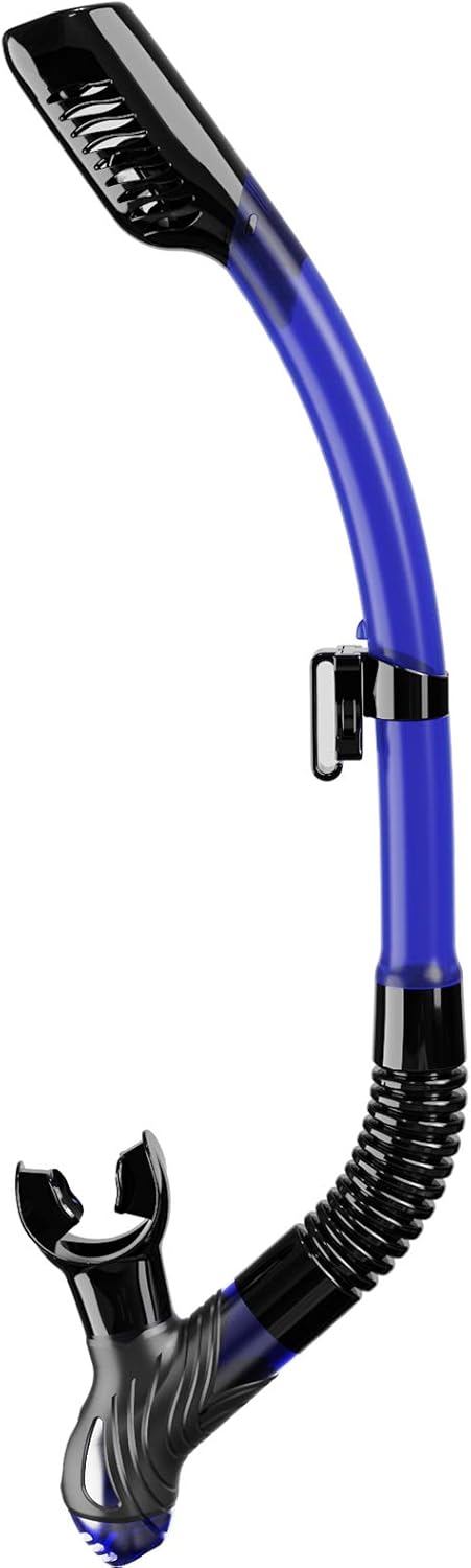 OMID Dry Snorkel, Easy-Breath Free Diving Snorkel with Top Dry Valve for Snorkeling Scuba Diving, Adult Diving Snorkel with One-Way Purge Valve, Food-Grade Silicone Mouthpiece : Sports & Outdoors