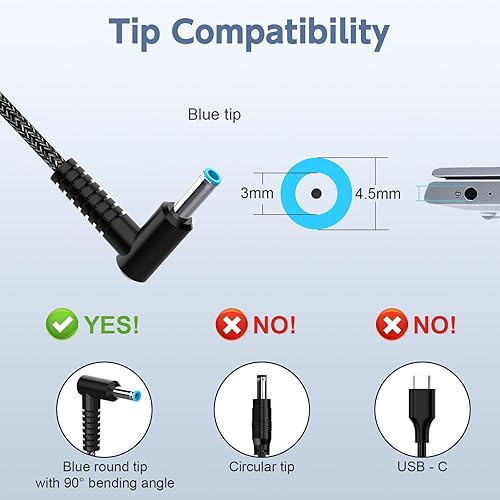 Miniatura 4 de 90W USB C Cargador para portátil HP Pavilion x360 Fuente de cable de alimentación portátil