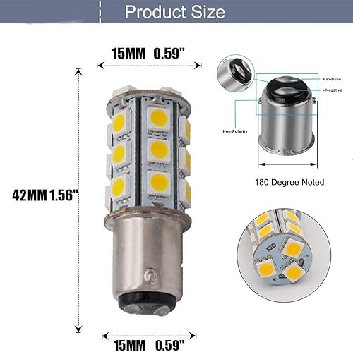 Miniatura 3 de BlyilyB Paquete de 10 bombillas LED blancas BA15D 1142 6500K de repuesto DC 12V interior RV caravana remolque, iluminación de barco, patio, luces