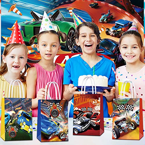 24 Pcs Hot Cars Party Favor Gift Bags Party Supplies/Candy Bags, Tote Bags, Gift Bags For Kids Paper Favor Packs Adults Birthday Party Decora #TOP3