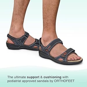 Amazon.com: Orthofeet Men's Cambria Sandal, Black, 10.5