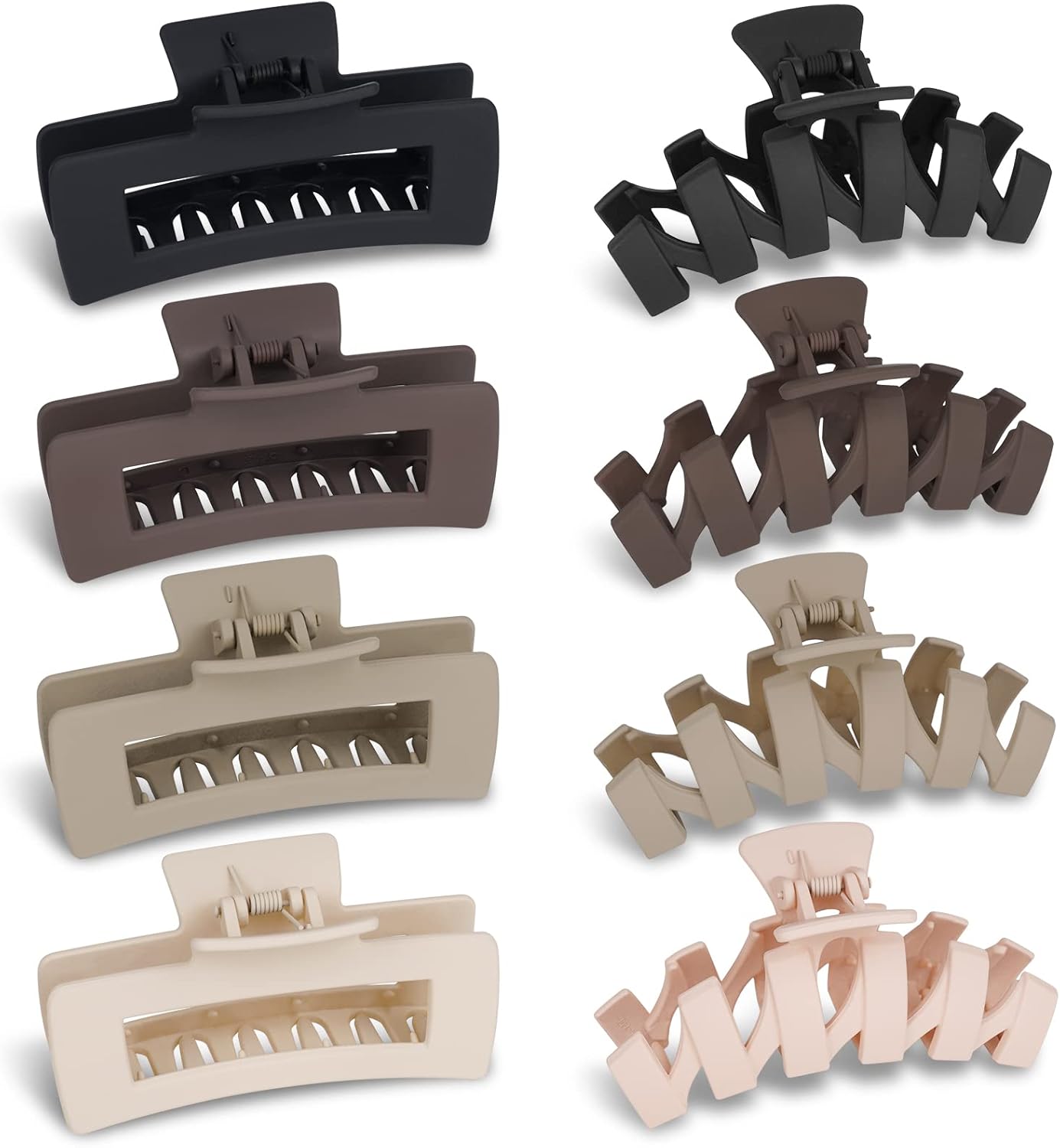 8 Pack 4.4 Inch Large Hair Claw Clips for Women Thin Thick Hair, Big