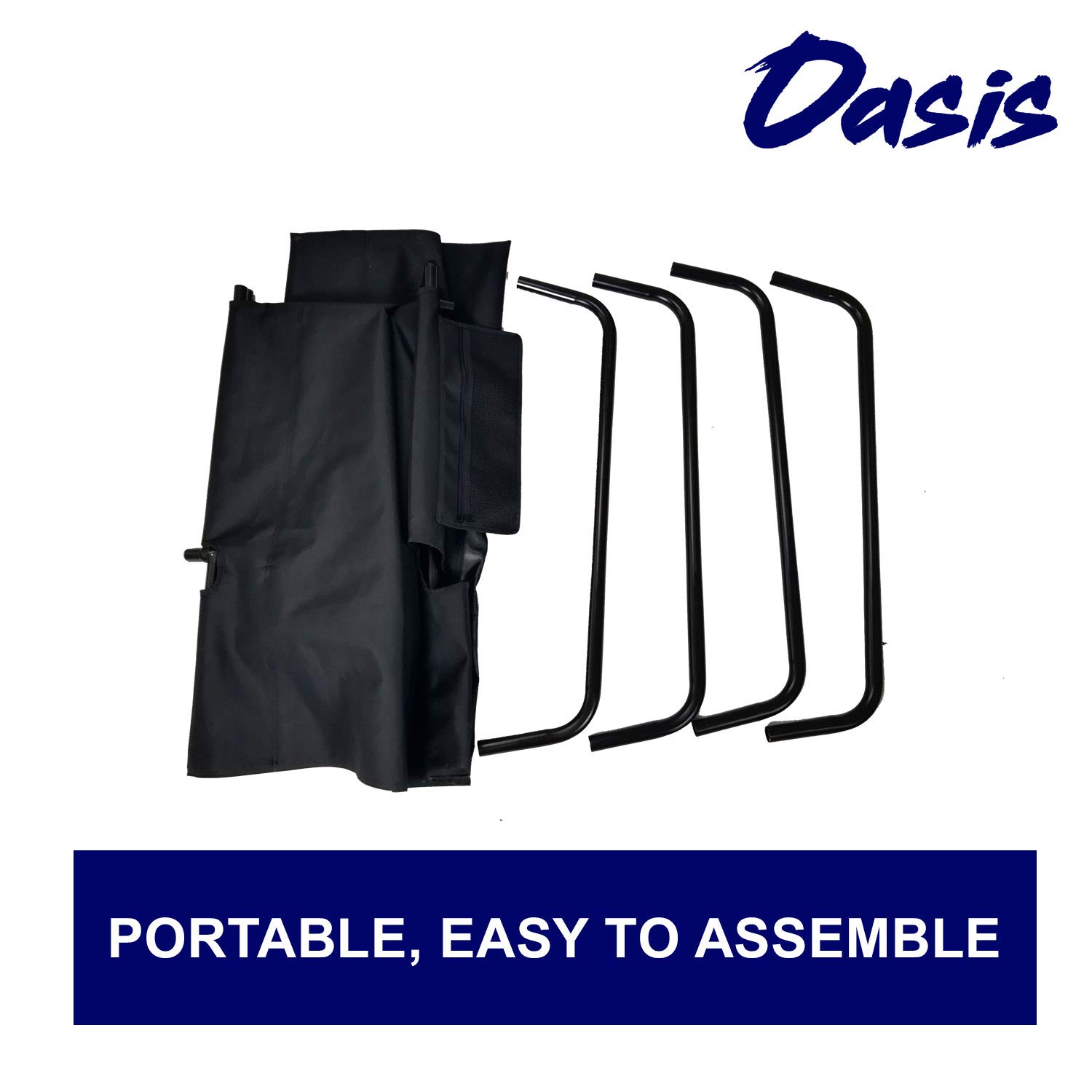 Tuscany Pro Big Grizzly Cot - Portable Heavy Duty Oversize Compact Cot with Side Pocket - Built with Reinforced Aluminum Pipe - Bonus Item Includes Blanket, Cell Phone/Drink Holders