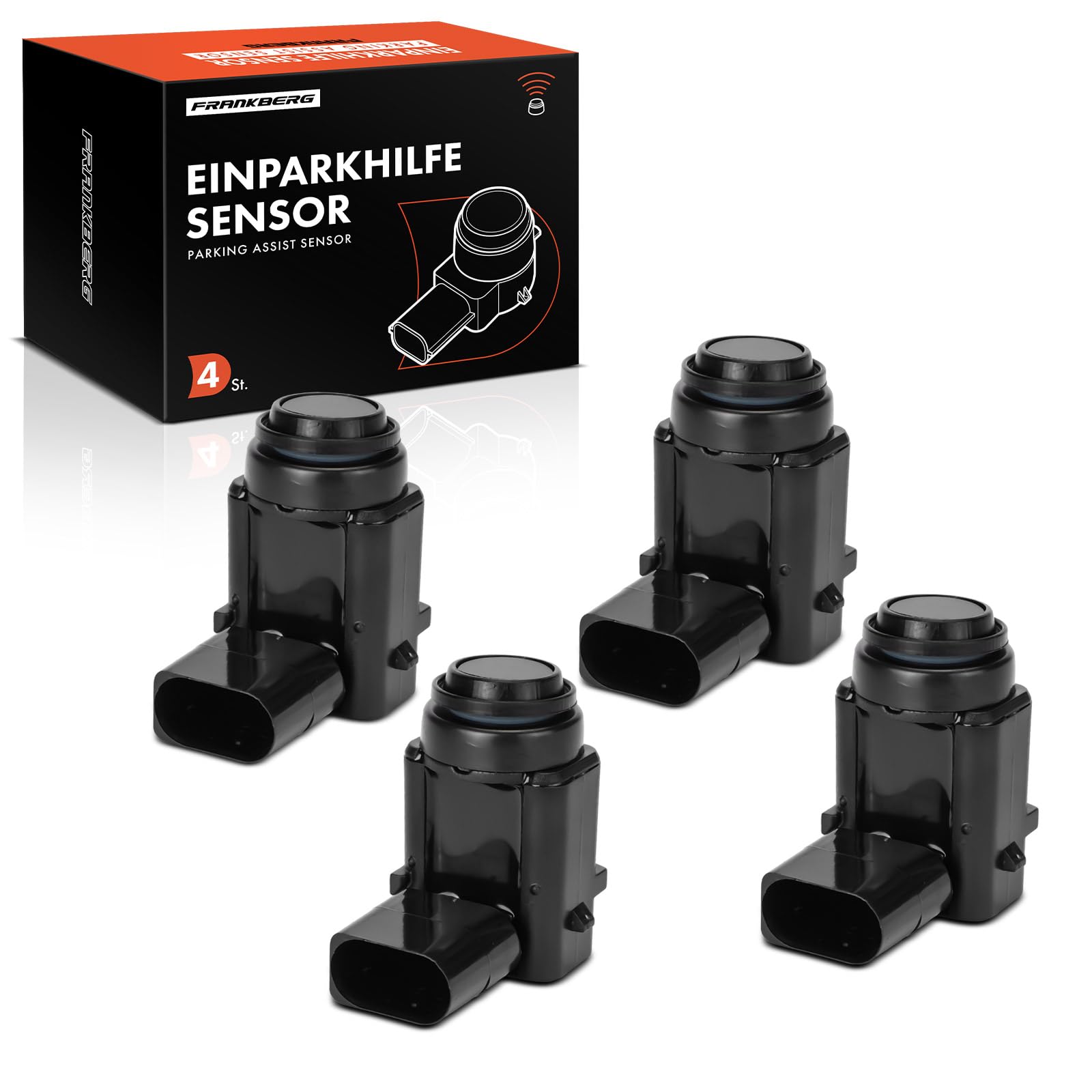 Frankberg 4X Parking Assit Sensor 3-Pin Front Rear Compatible with Golf V 1K1 1.4L-3.2L 2003-2009 Q7 4L 3.0L 2015-2015 T.o.u.r.a.n 1T1 1T2 1.4L-2.0L 2003-2010 Replace# 3D0998275A