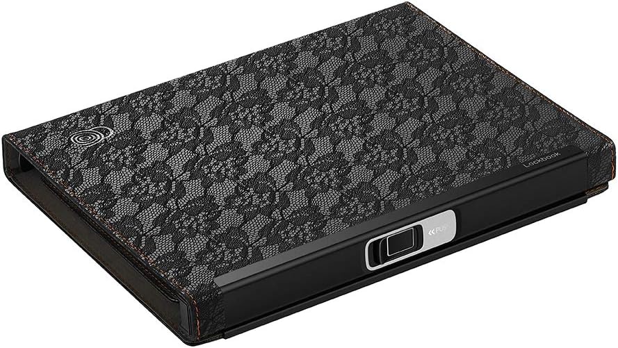 Aibecy FPlife Technology Lockbook Fingerprint Protected Lock Notebook Journal Planner Multifunctional Agenda Business Notepad with High-Quality Lace PU Leather Cover A5 Ruled Paper Gifts