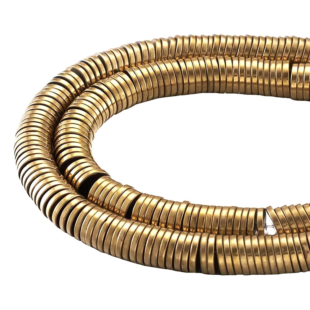 Craftdady 100 Perline Distanziali Piatte In Metallo Dorato - 6mm, Foro 2mm - Heishi Per Gioielli Fai Da Te - 3