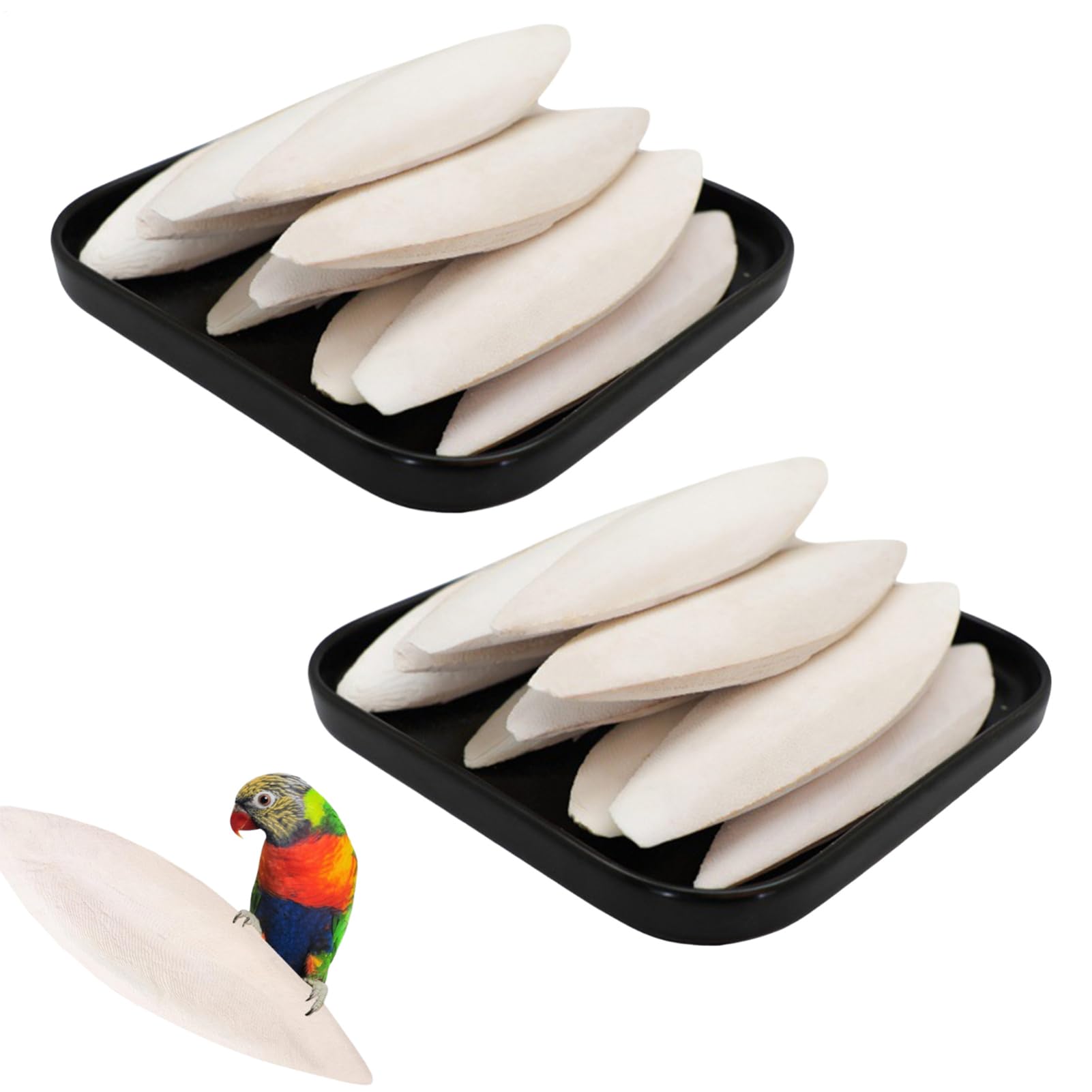 Cuttlefish Bone, 20 Pieces Natural Cuttlefish Bo-ne, Pet Teething Toys, Multifunctional Bird-Specific Chewing Cuttlefishs Bone for Turtles Parrots Birds Hamsters Snails