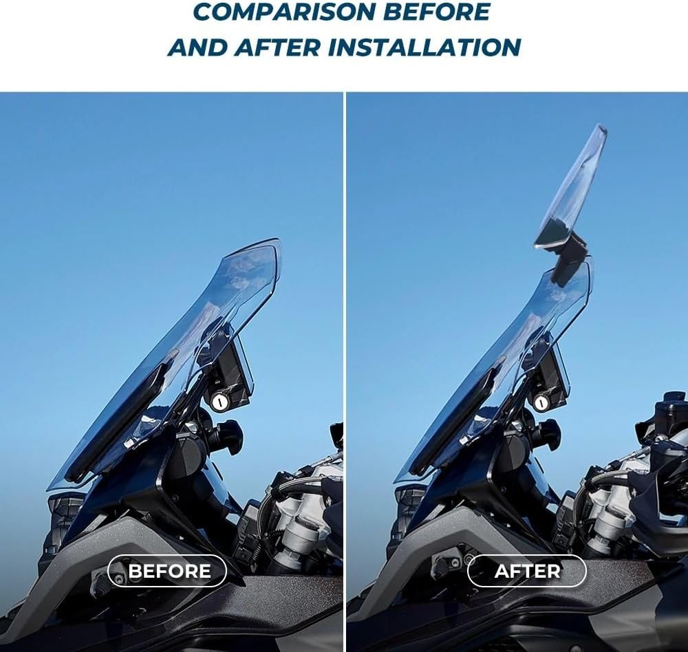 オートバイ 風よけ R1200GS R1250GS F800GS LC用 オートバイフロントガラスエクステンションユニバーサル高めフ オートバイ  風よけ R1200GS R1250GS F800GS LC用 オートバイフロントガラスエクステンションユニバーサル高めフ オートバイの フロントガラスデフレクター  ... オートバイ 風よけ R1200GS 用 R1250GS 調整可能な強化フロントガラスオートバイフロントガラスユニバーサルフロントガラ