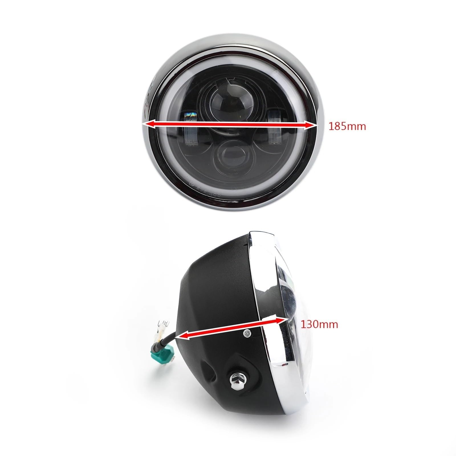 Anabbaglianti Faro anteriore a LED da 7 pollici alto/basso + DRL adatto per motociclette Dyna Cafe Racer Bobber Luci per motociclette