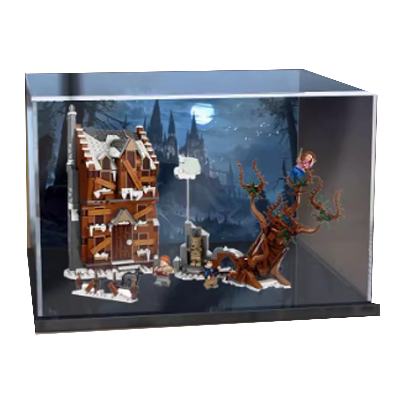 Dustproof Acrylic Clear Display Box Compatible with Lego Shrieking Shack and Beating Willow 76407 Display Box,Dustproof Box, Storage Box,Display Box (Only Display Box)