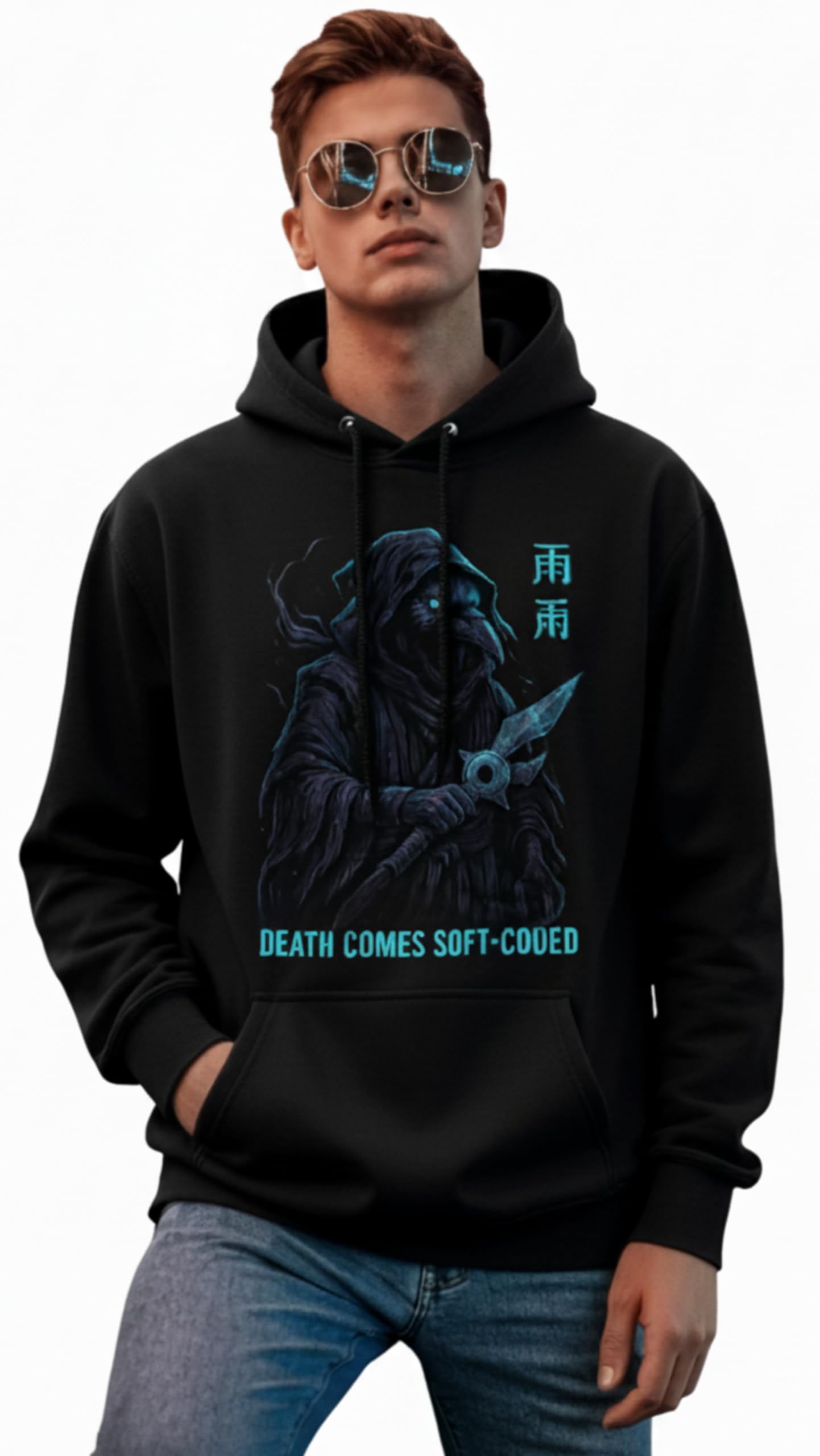 Buy Dagcros Death Comes Soft-Coded Grim Reaper Hoodie – Cyberpunk