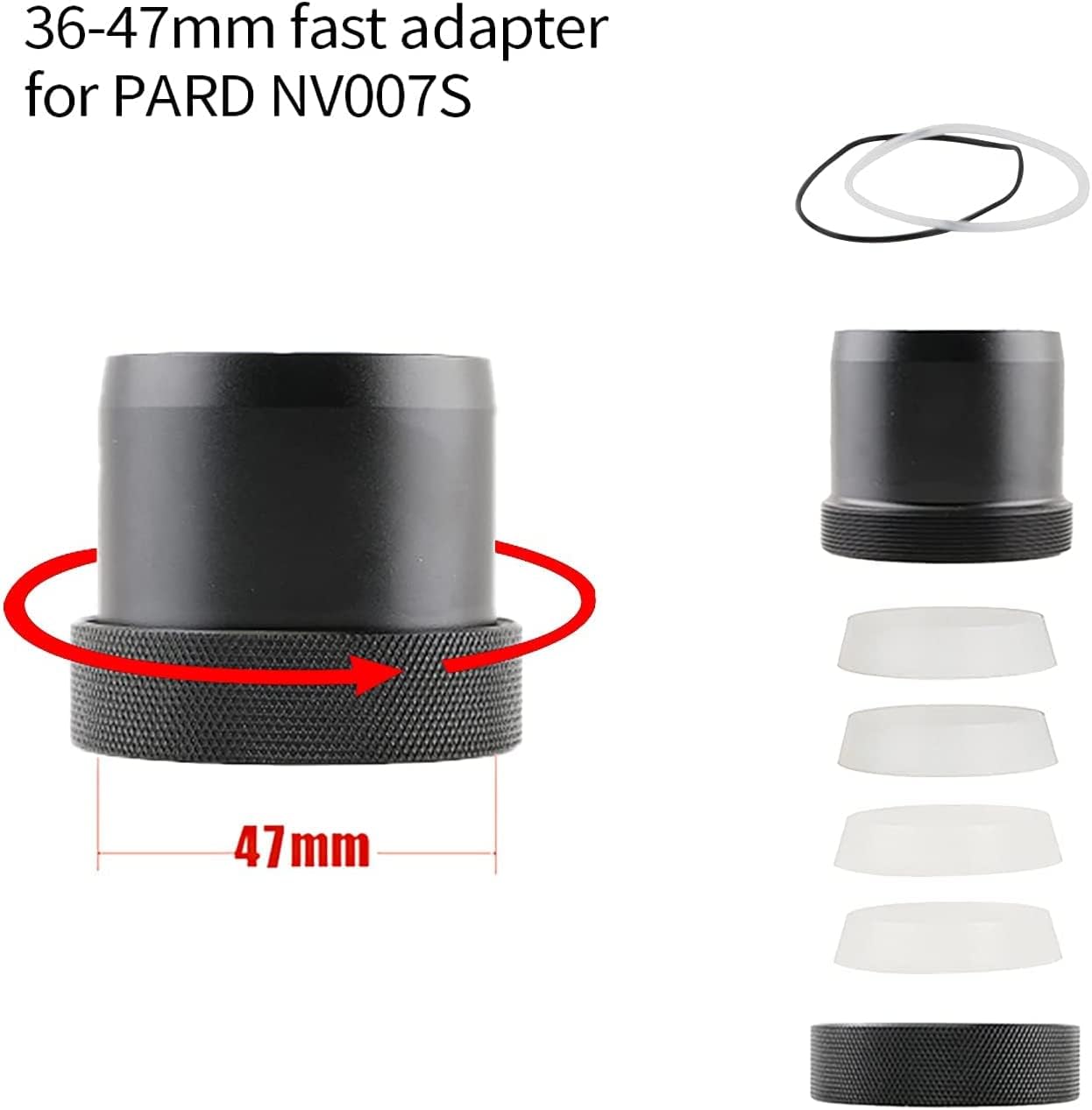 Adaptador rapido para Visor Pard NV007S y NV007SP 38-47 mm