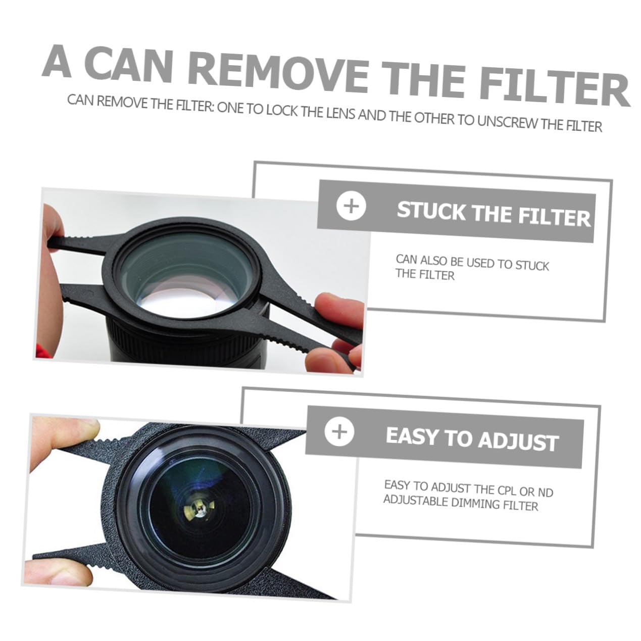 6 pièces Clé de Démontage Filtre Pince Outil pour Objectif Appareil Photo Filtre ND UV Cpl