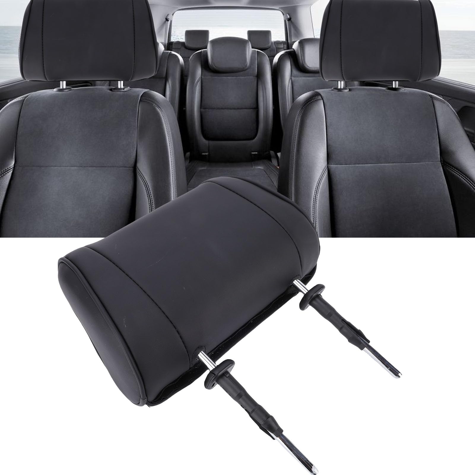 Coussin de Soutien pour Appui-tête de Voiture, Design Ergonomique et Mousse à Mémoire de Forme pour Plus de Confort Lors des Longs Trajets, Noir