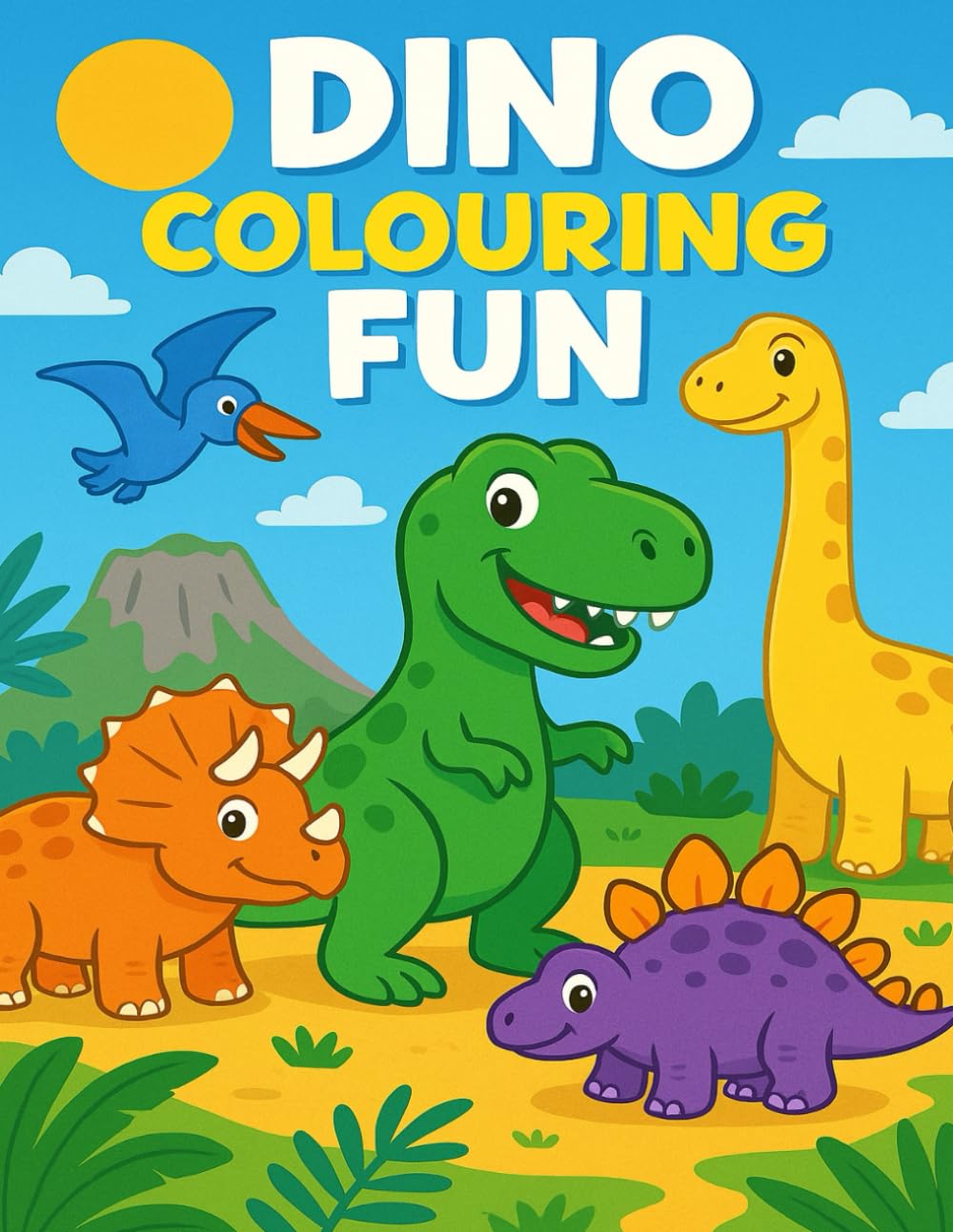 Dino Colouring Fun | Dinosaur Colouring in Book | Children aged 3-7yrs old: Children's fun colouring in book