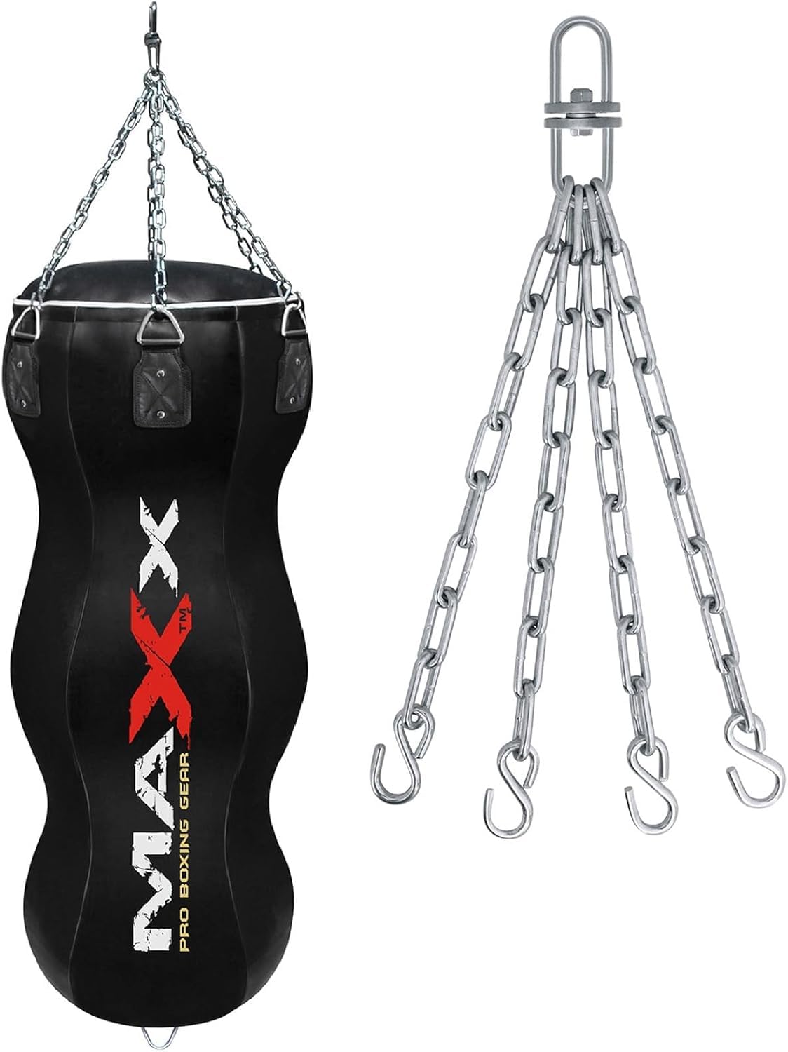 All Black range of Heavy Filled Hanging Boxing Punch Bag, Punchbag Set 5ft, 4ft, 3ft Includes FREE CHAIN (BAG ONLY, Triple Bag)