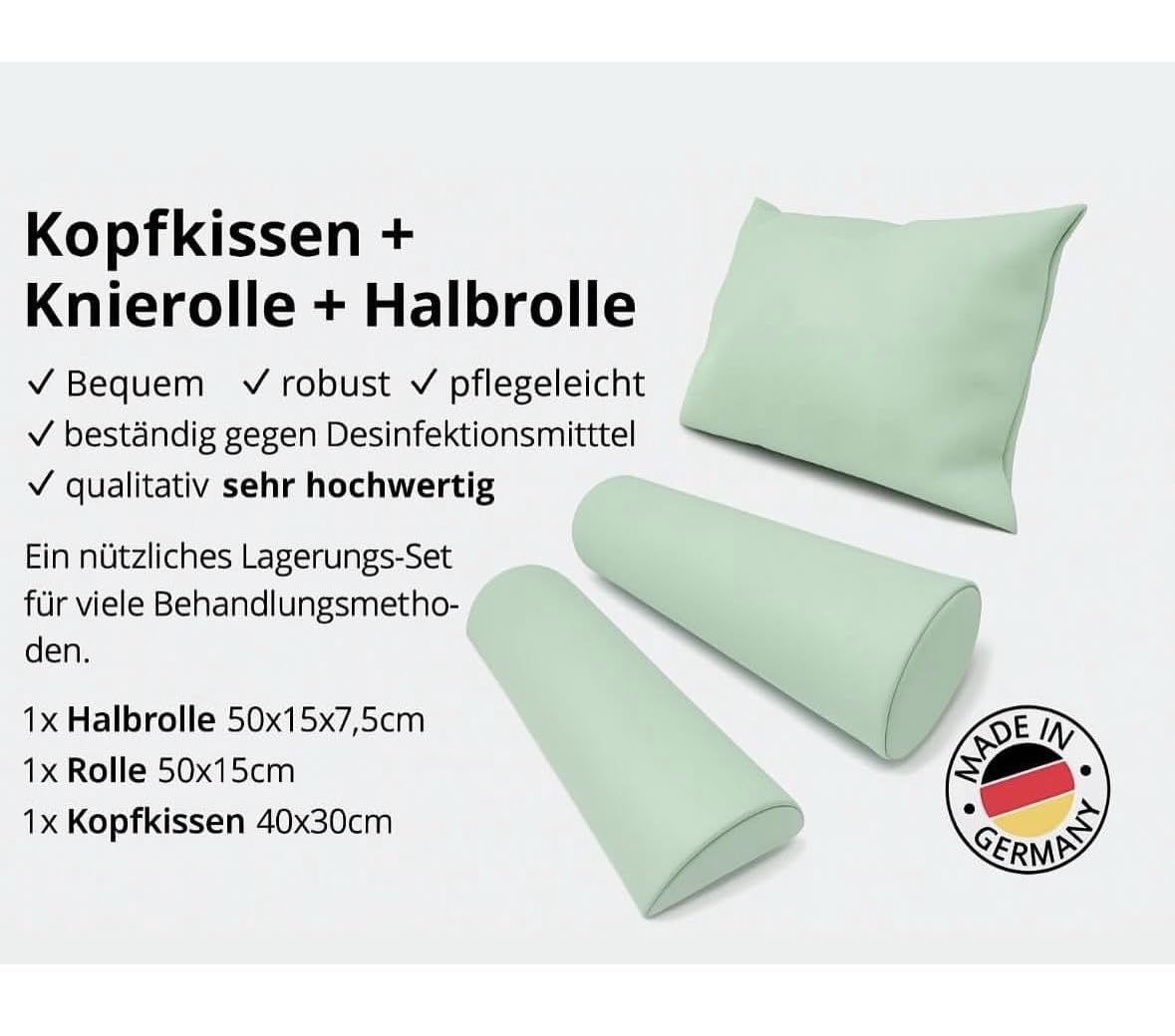 Lagerungsset GRAU Chrom Halbrolle Rolle Kopfkissen Made IN Germany Anthrazit