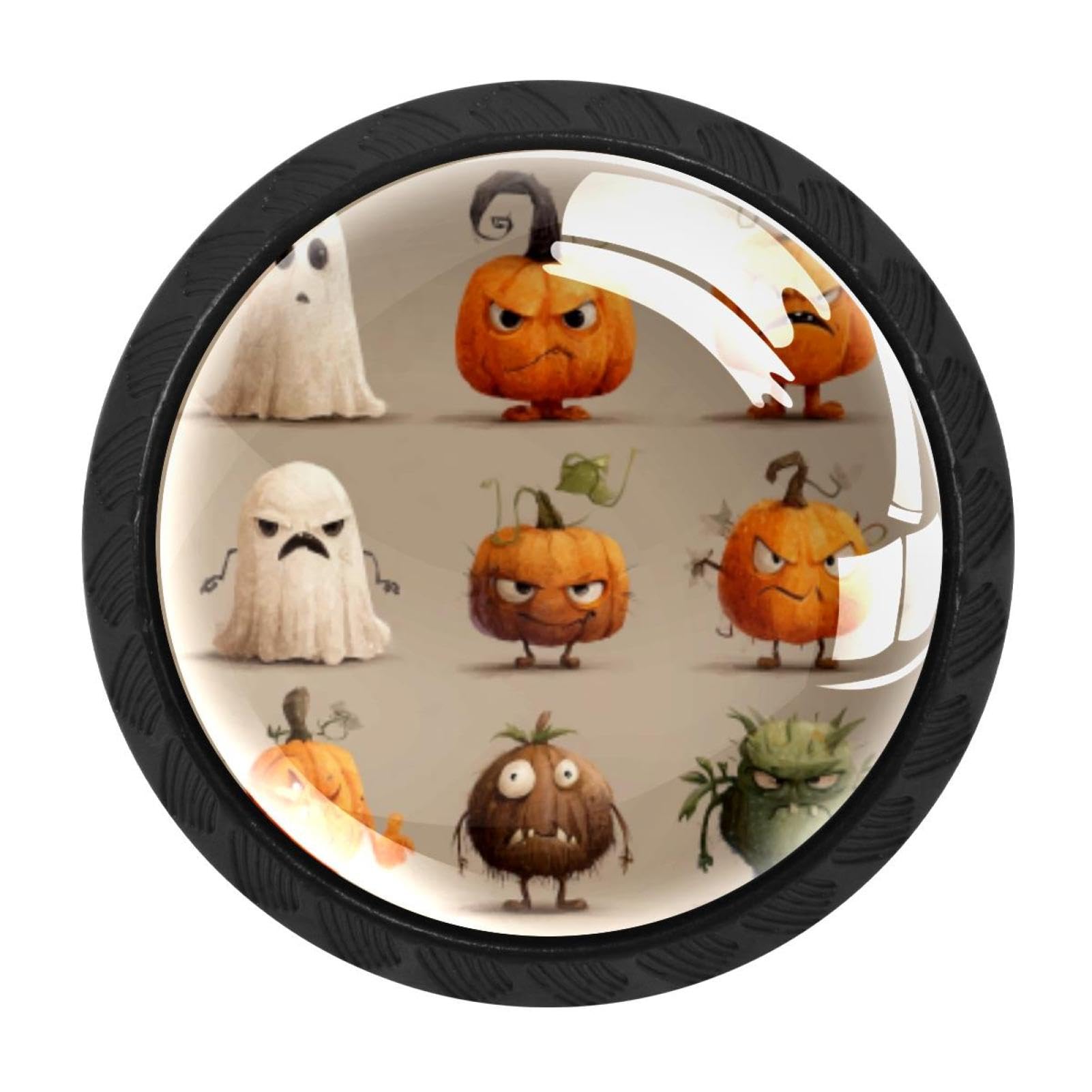 CHENZZZZ 4 Pack Halloween Pukpkins and Ghosts (1) Kitchen Cabinet Knobs Drawer Knobs Door Dresser Handles for Personalized Gifts Great for Any Occasion