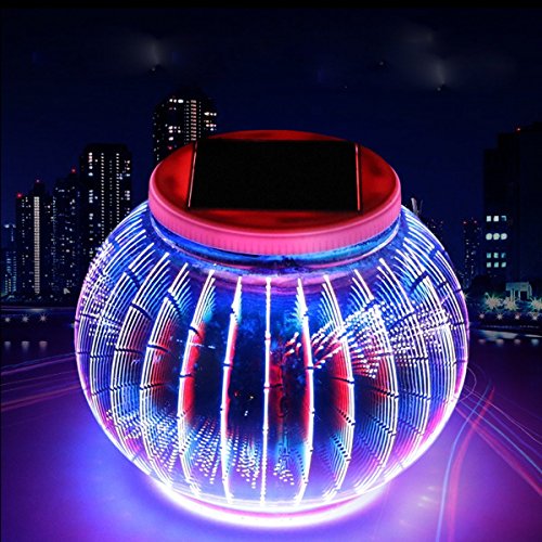 AntEuro Luces Solares 3D,EONANT Lámpara de Mesa Solar al Aire Libre del Mosaico de la luz de la Noche 3D Que Cambia el Mosaico Luces de Jardín de Cristal Solar Impermeables para Decoraciones