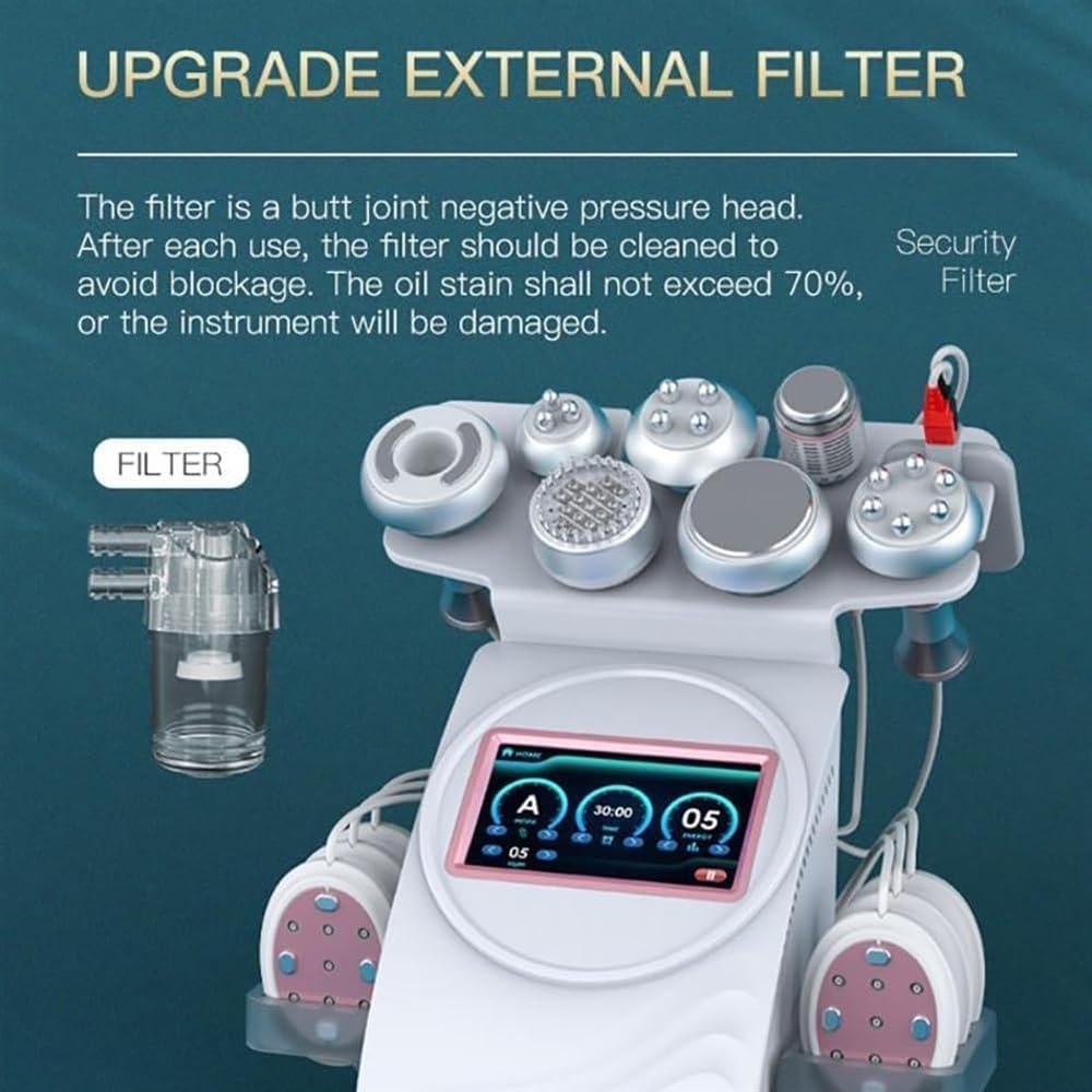 Generico Dispositivo di Bellezza 80k Macchina a cavitazione ultrasonica, 9 in 1 Radiofrequenza RF Rimozione del Grasso corporeo Fotoringiovanimento Macchina EMS Perdita di Peso Antirughe Modellamento