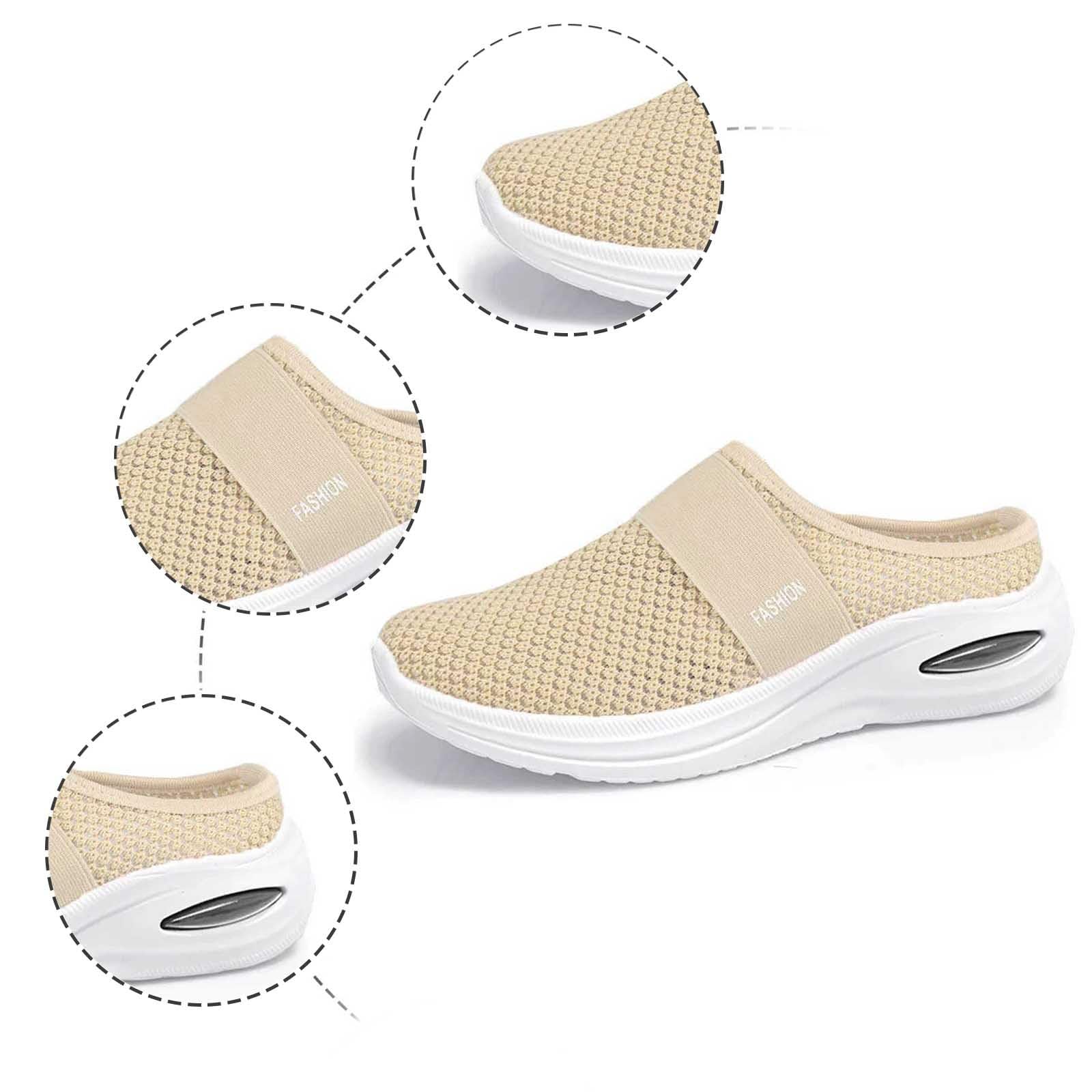 Clogs Damen Hausschuhe Orthopädische Schuhe Mesh Sommerschuhe Slip On rutschfest Pantoletten Gesundheitsschuhe Diabetiker Sandalen Gartenschuhe Pflege Schuhen Kochschuhe