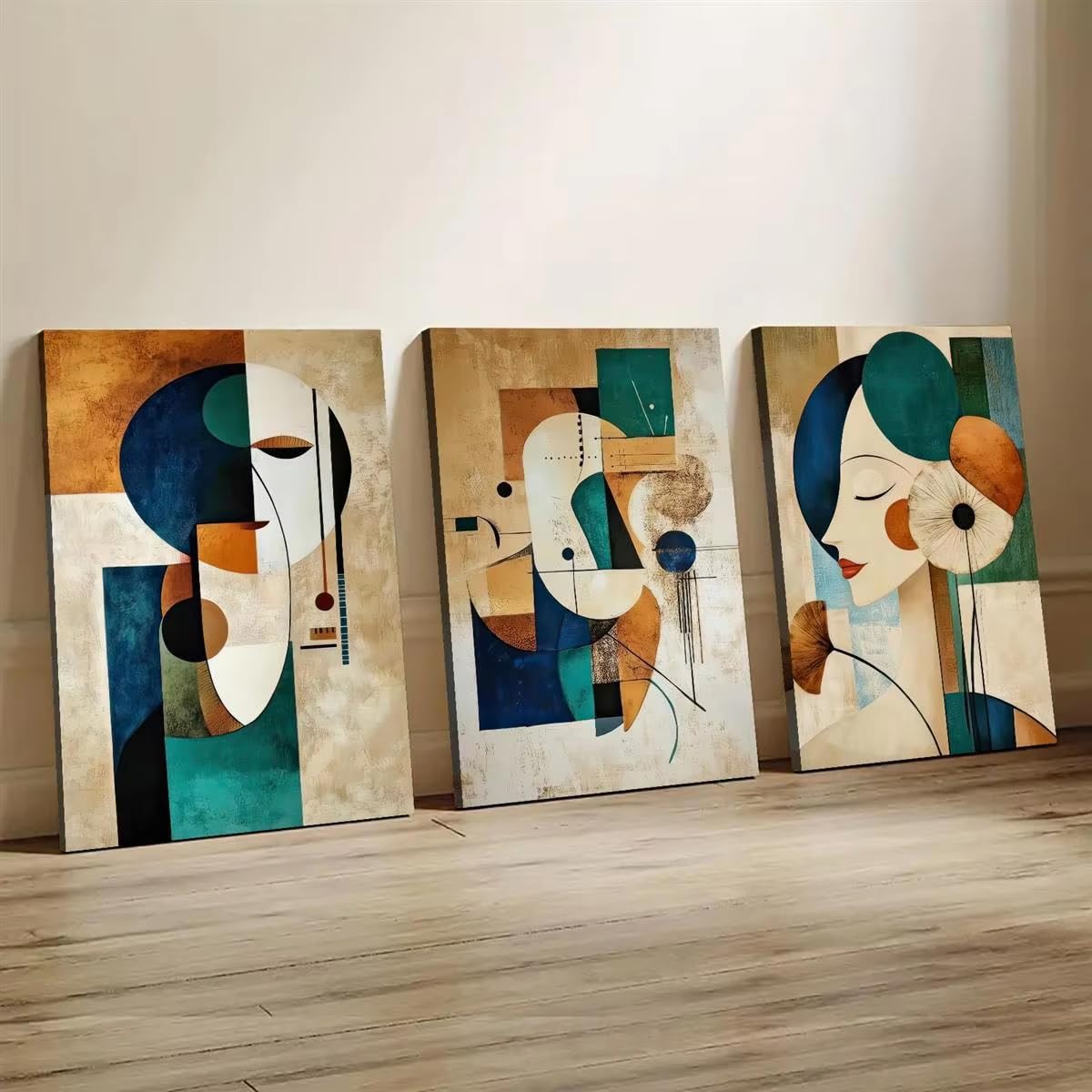 AEFOUU Vintage Abstract Canvas Painting Printed Retro Abstract Wall Art Posters Artwork for Bedroom Living Room Decor Pictures(70x100cm/28x40in/Frameless)