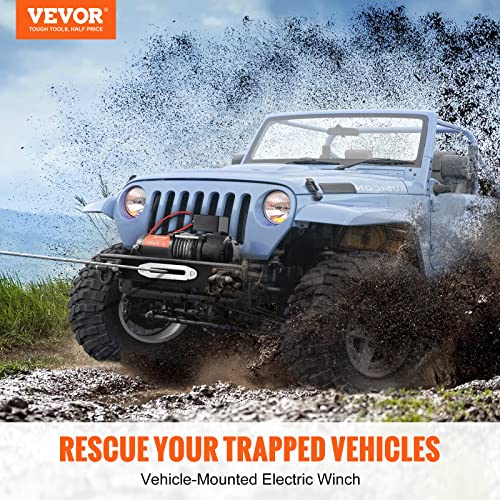 Vevor ELECTRIC WINCH 4500LBS Electric Winch, 12V 4500 Lb Load Capacity Nylon Rope Winch, Ip55 1/4 Inch X 39Ft Atv Utv Winch With Wireless Handheld Remote & Hawse Fairlead For Towing Jeep Off-Road Suv Truck Car Trailer Boat thumb #1