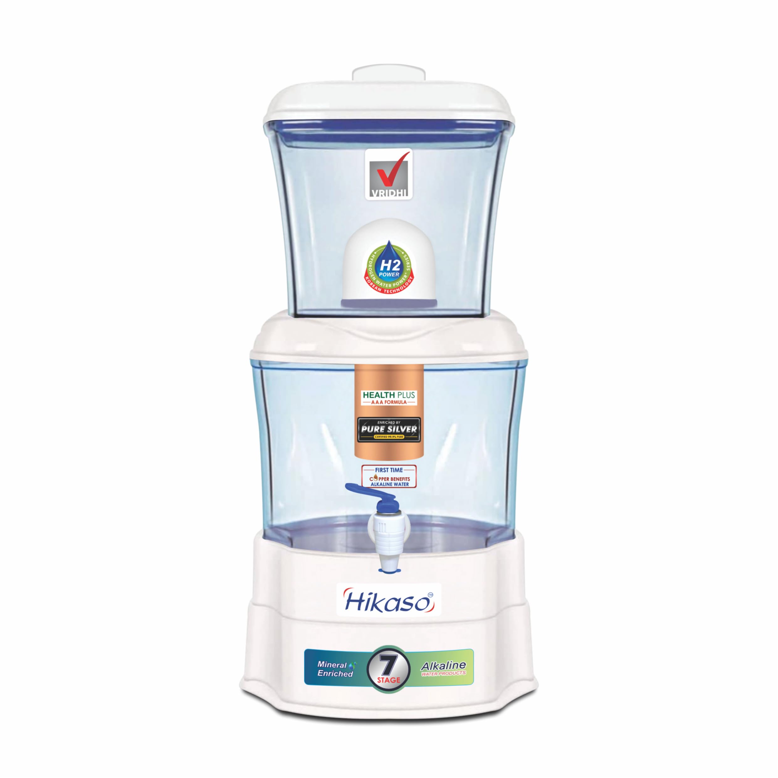HIKASO "25 Ltr H2+Alkaline Gravity Water Purifier With Copper Benefits | Alkaline Water Infused With Molecular Hydrogen | Mutliple Health Benefits | Boosts Immunity & Strenght | (WHITE)-image-49