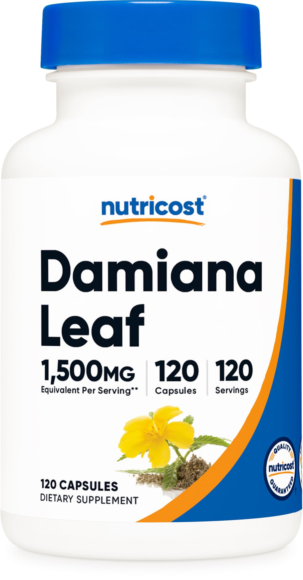 Nutricost Damiana Leaf Capsules (1500 mg Equivalent) 120 Capsules - Vegan, GMO-Free