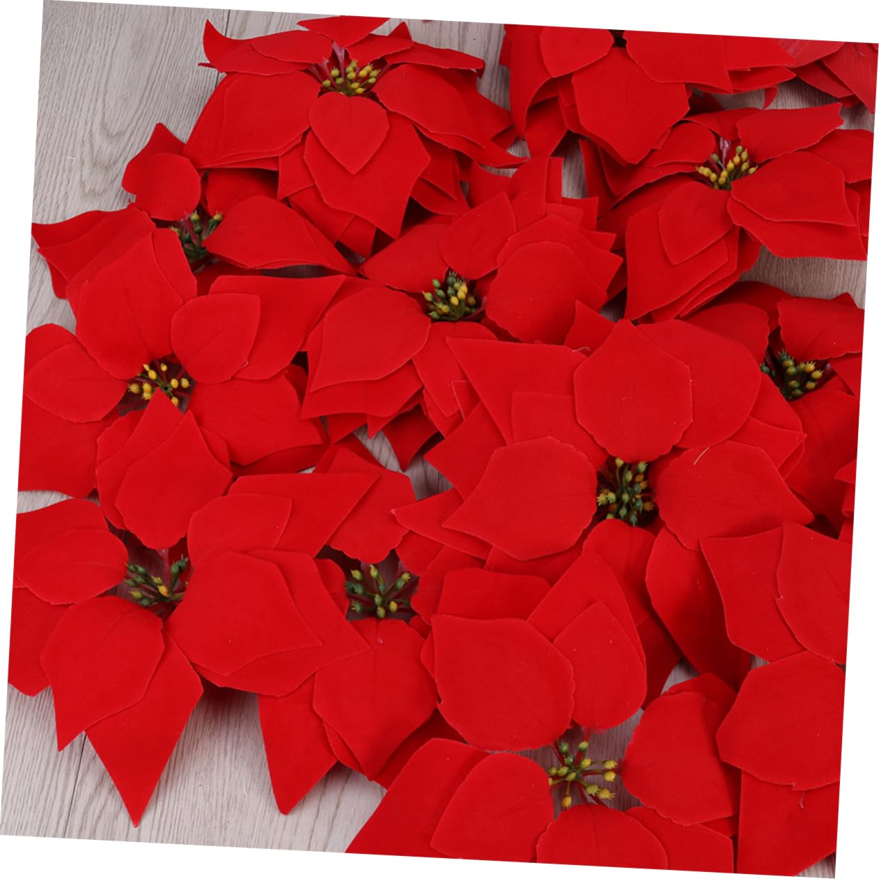 Künstliche Weihnachtsstern Blütenköpfe 50 Stück Für Weihnachtsbaum Türkranz Und Tischdekoration Außen Und Innendekor