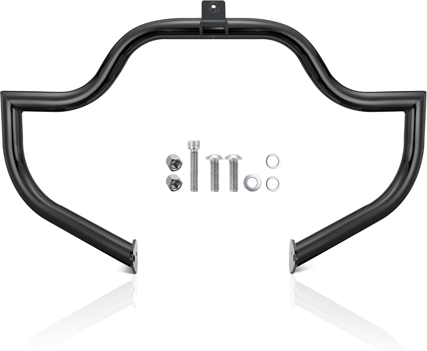 MoKitDora Crash Bar Highway Engine Guard 1.5" Fat for Harley 1997-2008 Touring Street Electra Glide FLHX FLHT Road King FLHR Models, Black