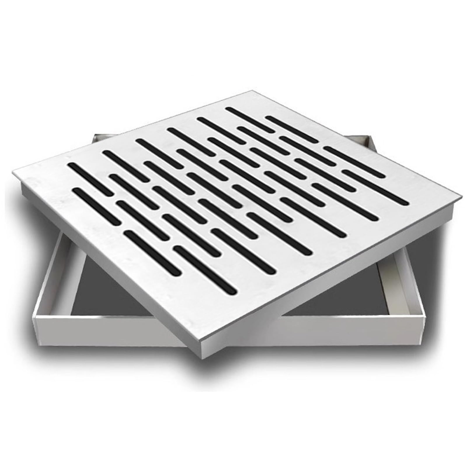 FCXWEVR 304 Stainless Steel Outdoor Drain CoverSlip Resistant Manhole Cover with e Fast MultiHole Draina for Driveway & Yard (30x50x3cm / 12x20x1.2in)