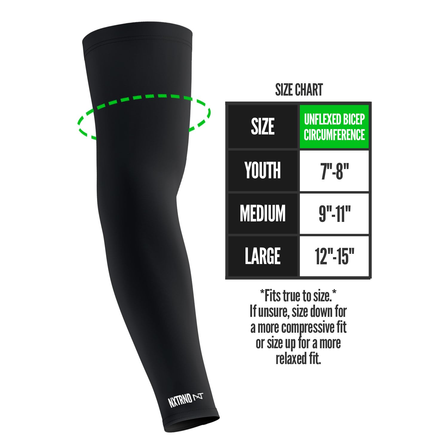 Nxtrnd Air-TEK - Mangas de brazo de fútbol transpirables, mangas de compresión para hombre, se venden por par, Negro -, Medium