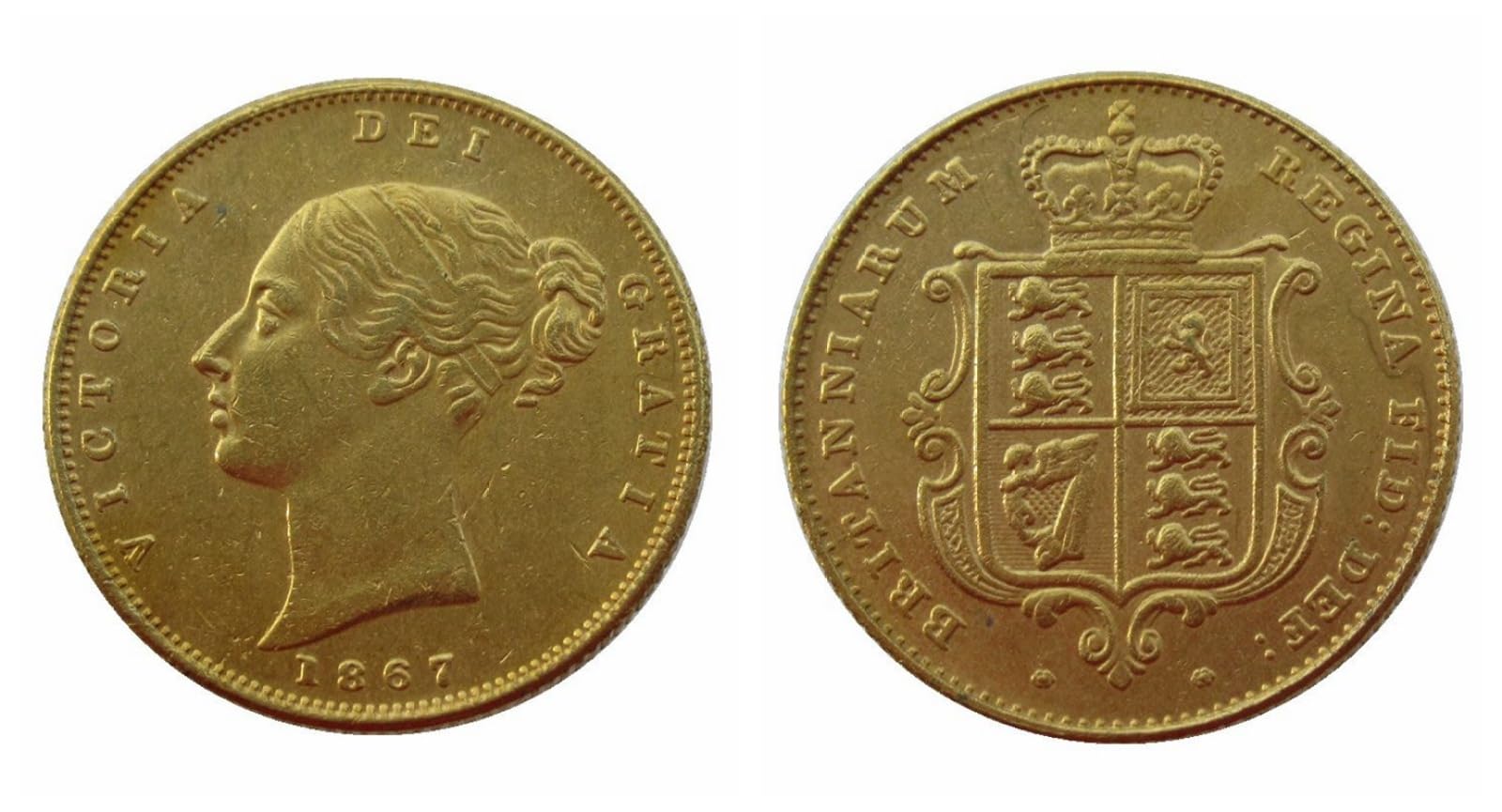 Wlzqelvcf 1867 British 1/2 Gold Pound 1839-1884 Replica Commemorative Coin,