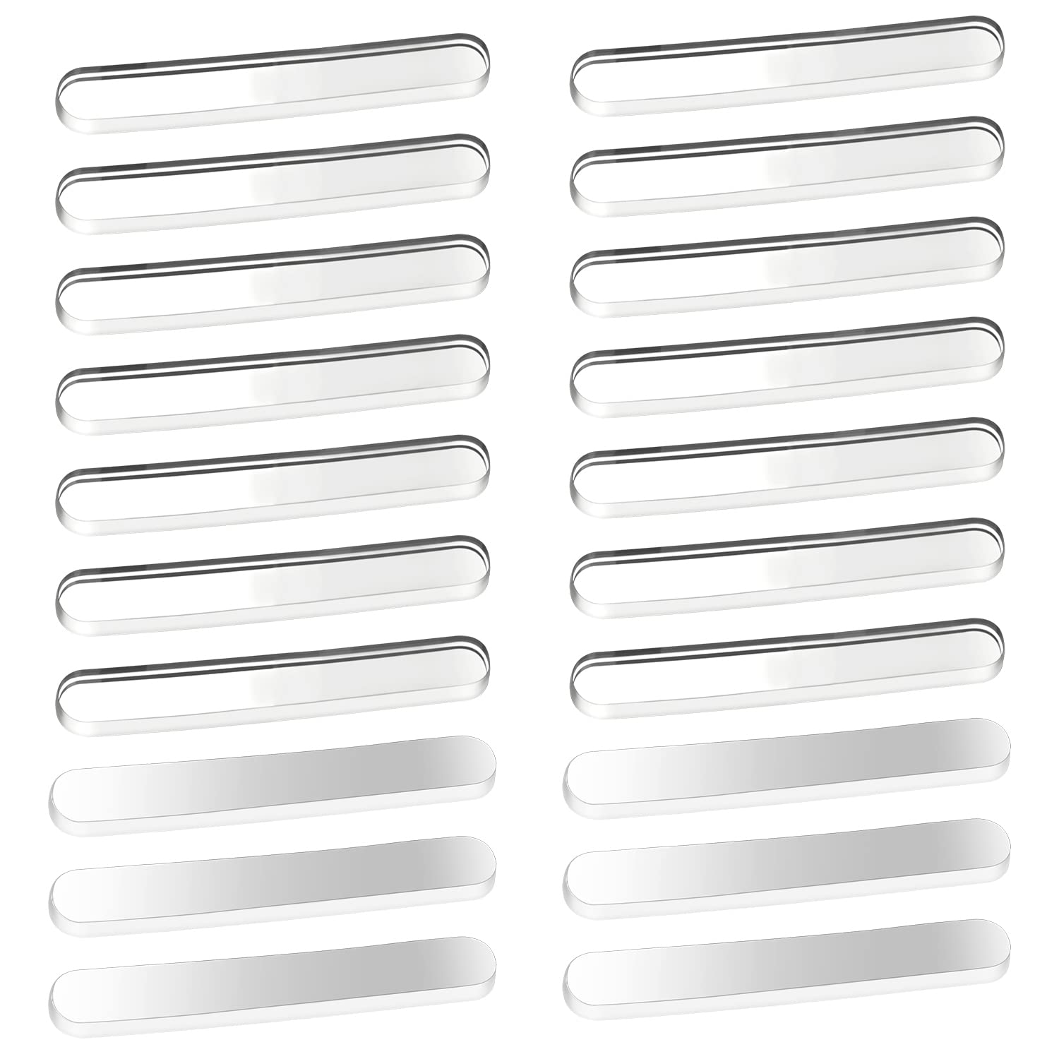 Mini Skater 30pcs Mirror Acrylic Cakesicle Stick Ice Cream Stick for DIY Craft Candy Cake Mold Home Party Plant Labels Hair Removal Waxing Mixing Stick (Silver, 2.75inch)