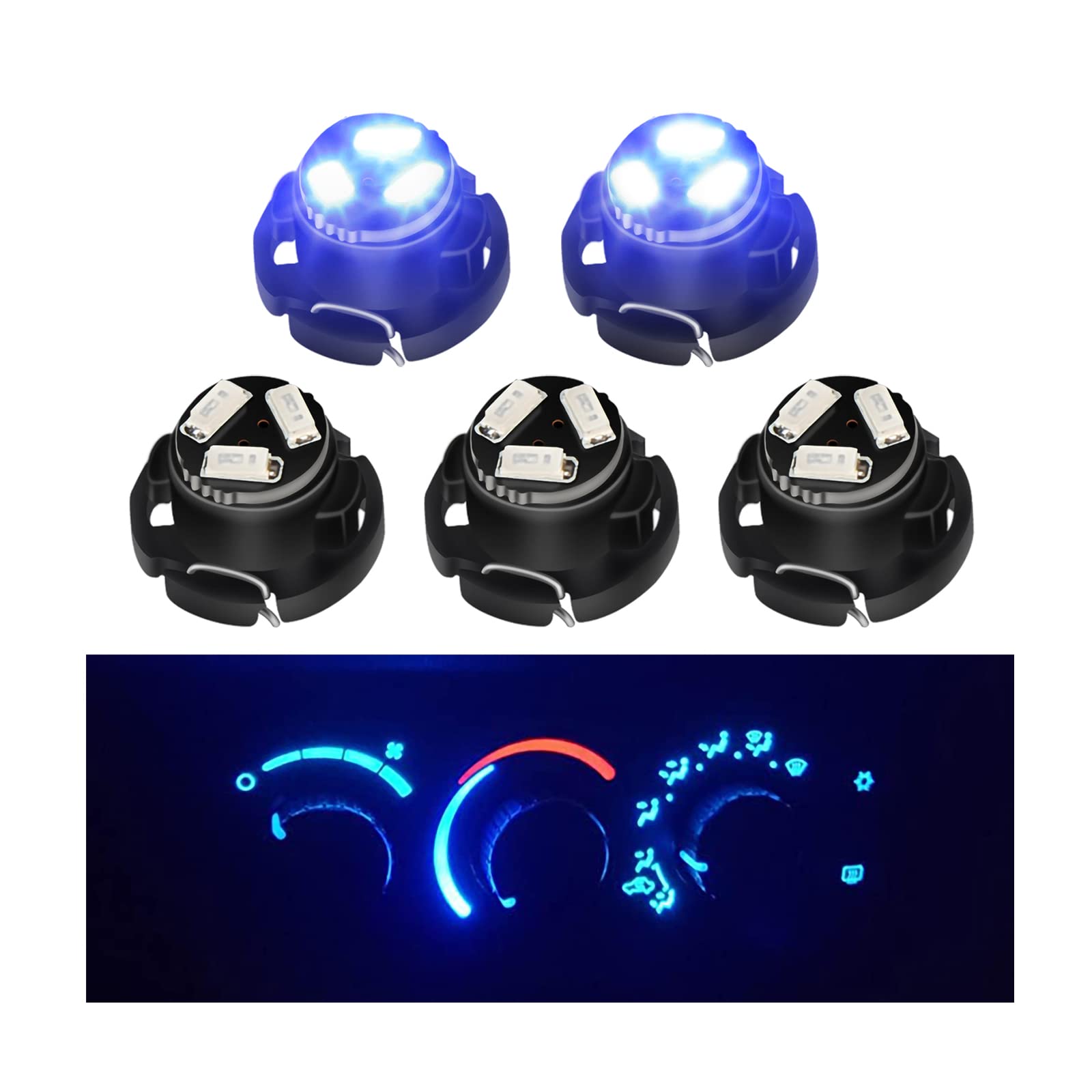 MbuyDIY LED Lights Bulbs kit for AC Climate Heater Control Compatible with 2003-2008 Do-dge Ram 1500 2500 3500 Dakota Pickup, Blue