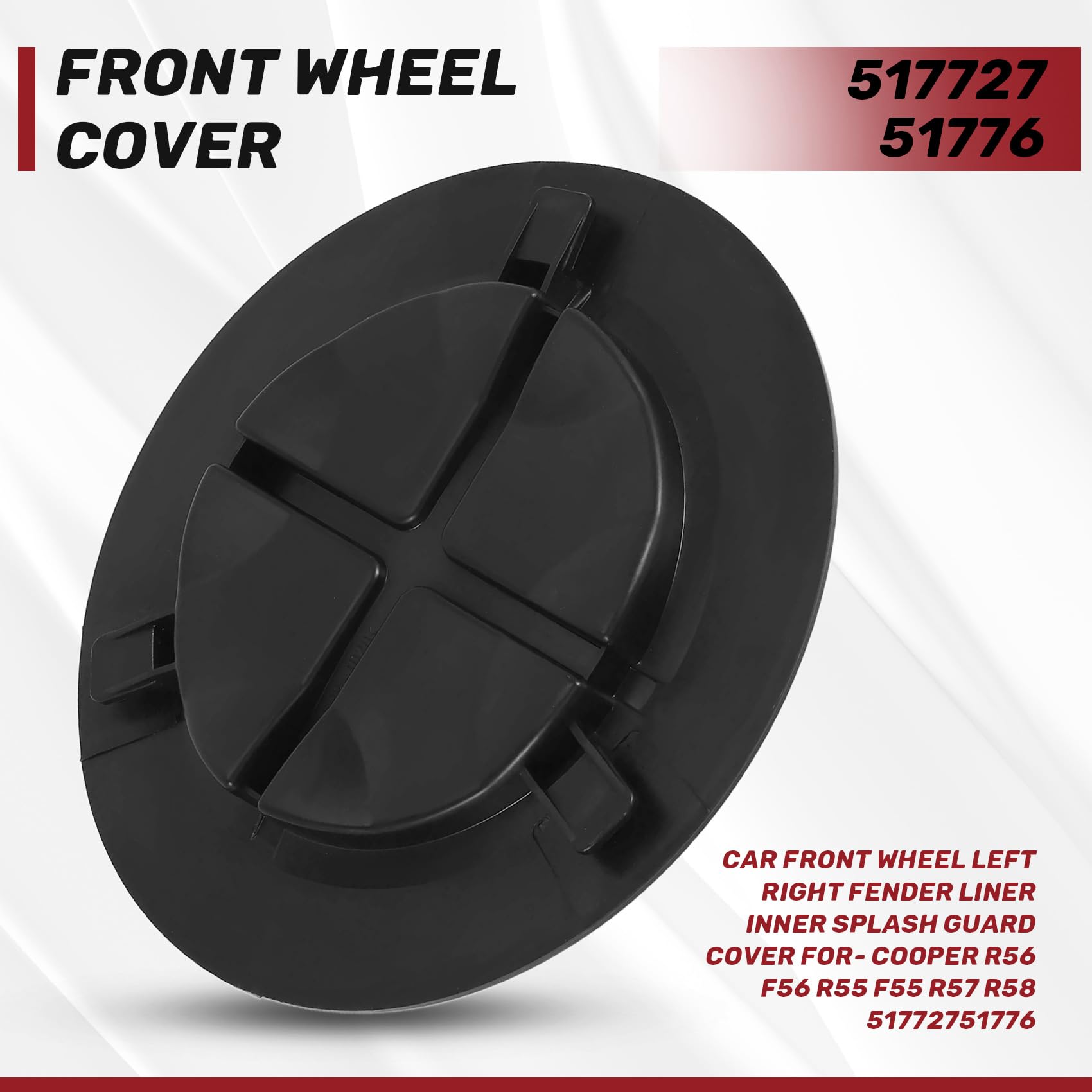 Myingaou Roue Avant De Voiture Gauche Droite Garde-Boue IntéRieur Couvercle De Protection Contre Les éClaboussures Pour- Mini Cooper R56 F56 R55 F55 R57 R58 51772751776