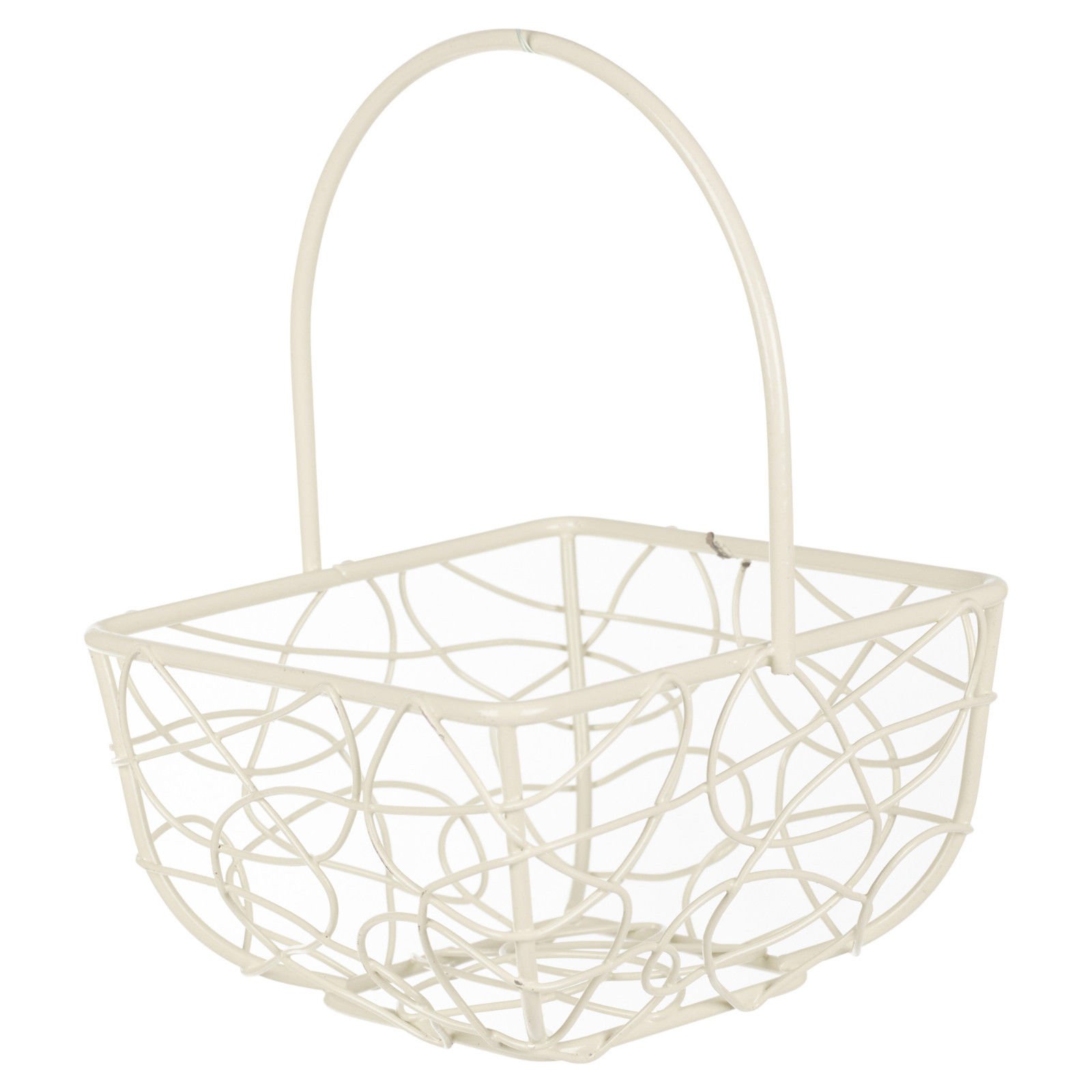 Urbnliving Square Ivory Square Medium Ivory Wire Mesh Basket