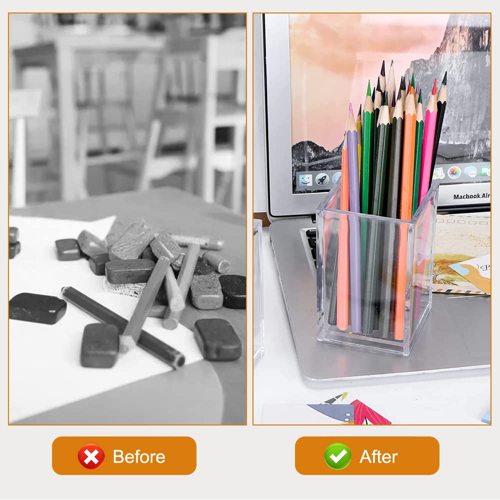 MUCKLILY Présentoir à stylos - 48 emplacements - Support pour stylos à sourcils, peinture de bureau pour la maison, le bureau et le magasin - 24 x 10 cm MUCKLILY Présentoir à stylos - 48 emplacements - Support pour stylos à sourcils, peinture de bureau pour la maison, le bureau et le magasin - 24 x 10 cm